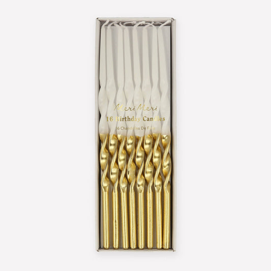Meri Meri - Gold Dipped Twisted Candles