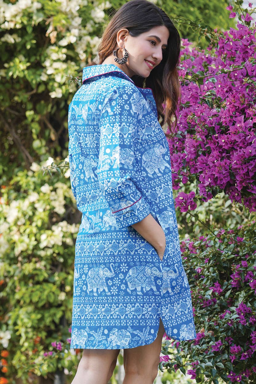 Sevya Handmade - Ami Cotton Nightshirt: S/M / Red & White