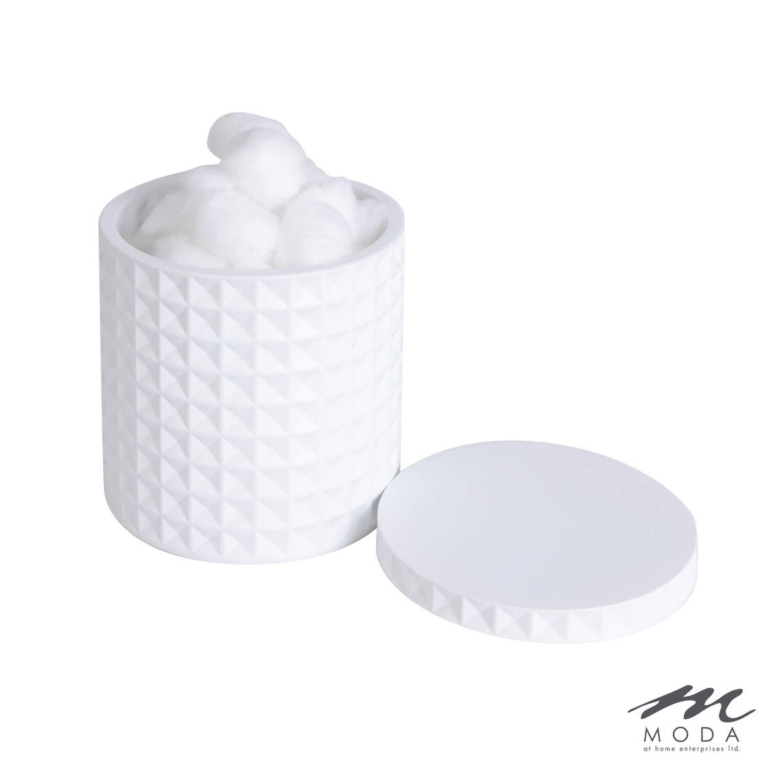 Moda at Home Enterprises, Ltd - Braemar Resin Cotton Jar: White