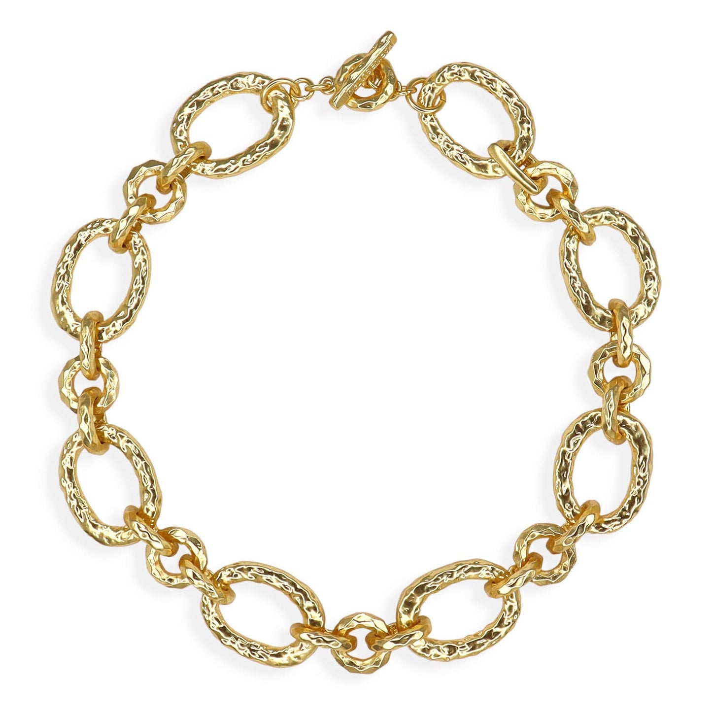KARINE SULTAN - Hammered Link Collar Necklace
