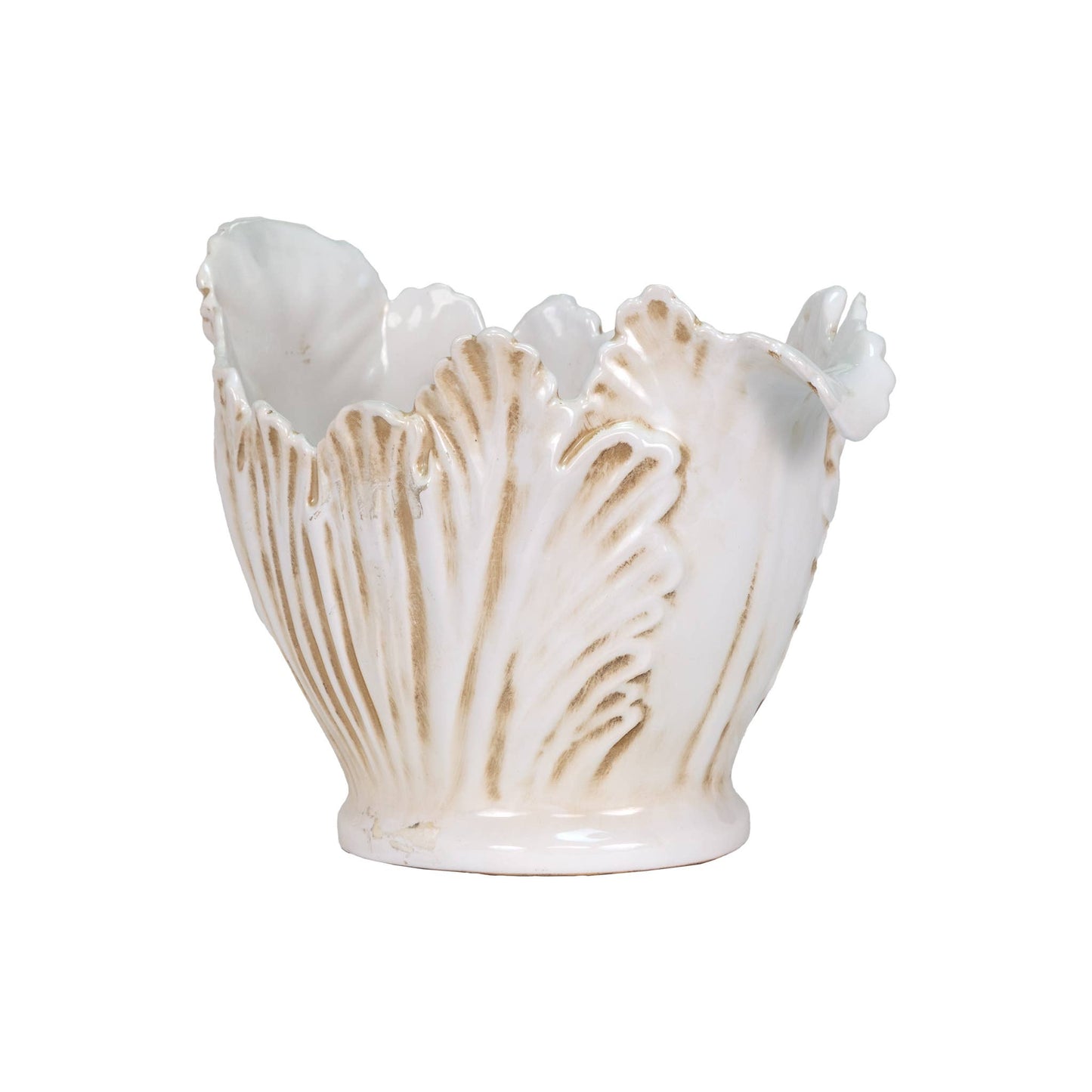 Kavana Decor by The Import Collection - Open Leaf Planter