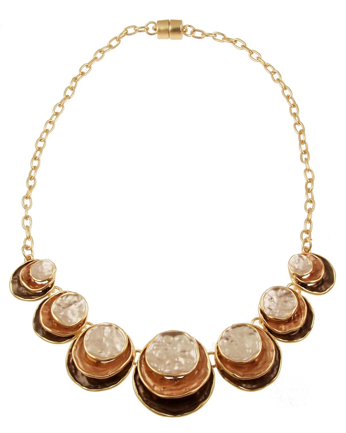 Origin Jewelry - Triple Circle Necklace | Layered Circles - Multi-strand: Multi-Colored