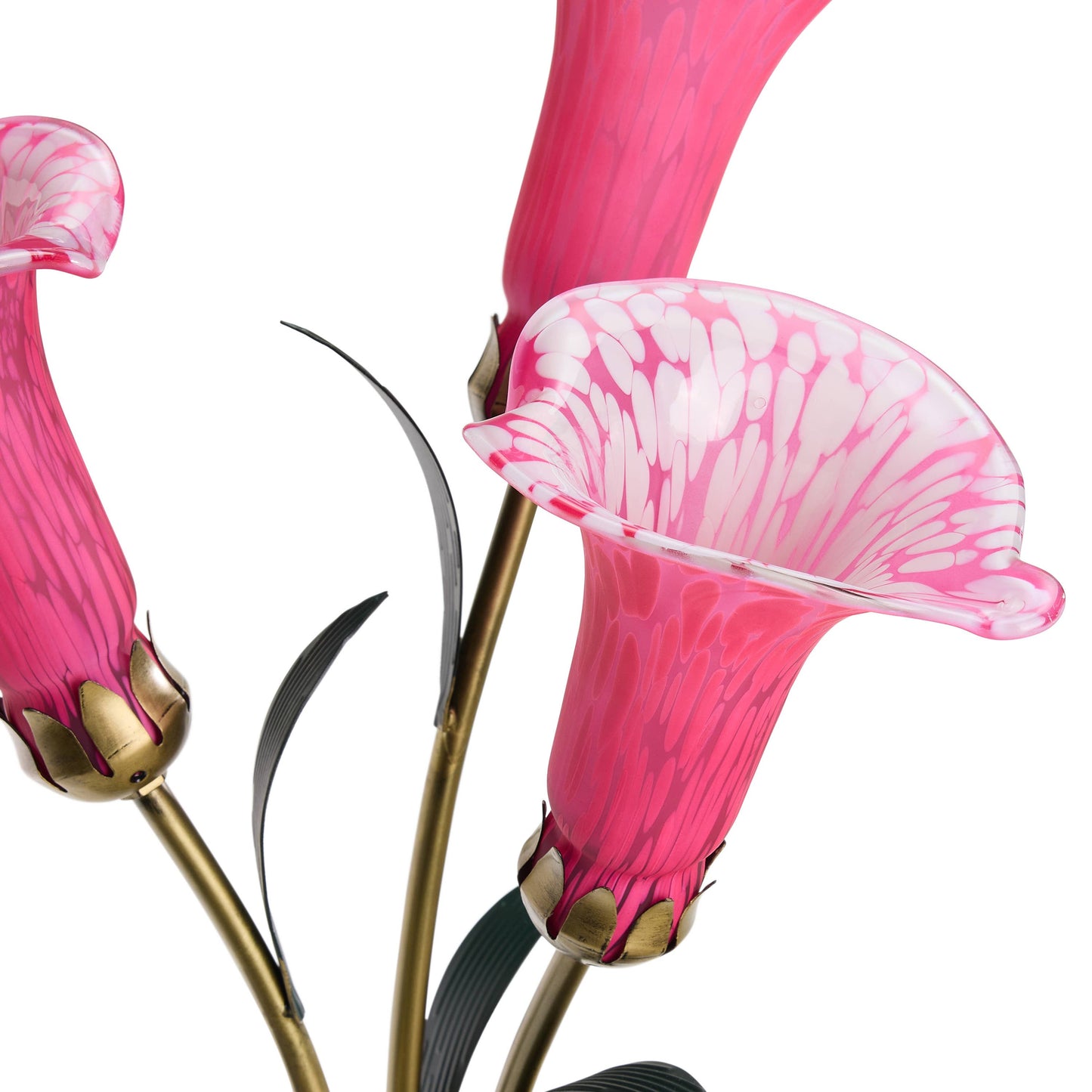 River of Goods - 23.5"H Fuchsia 3 Shade Handblown Glass Calla Lily Table Lamp