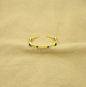 Schmuckoo Berlin - Gold Cuff Bangle - Blue Iolite