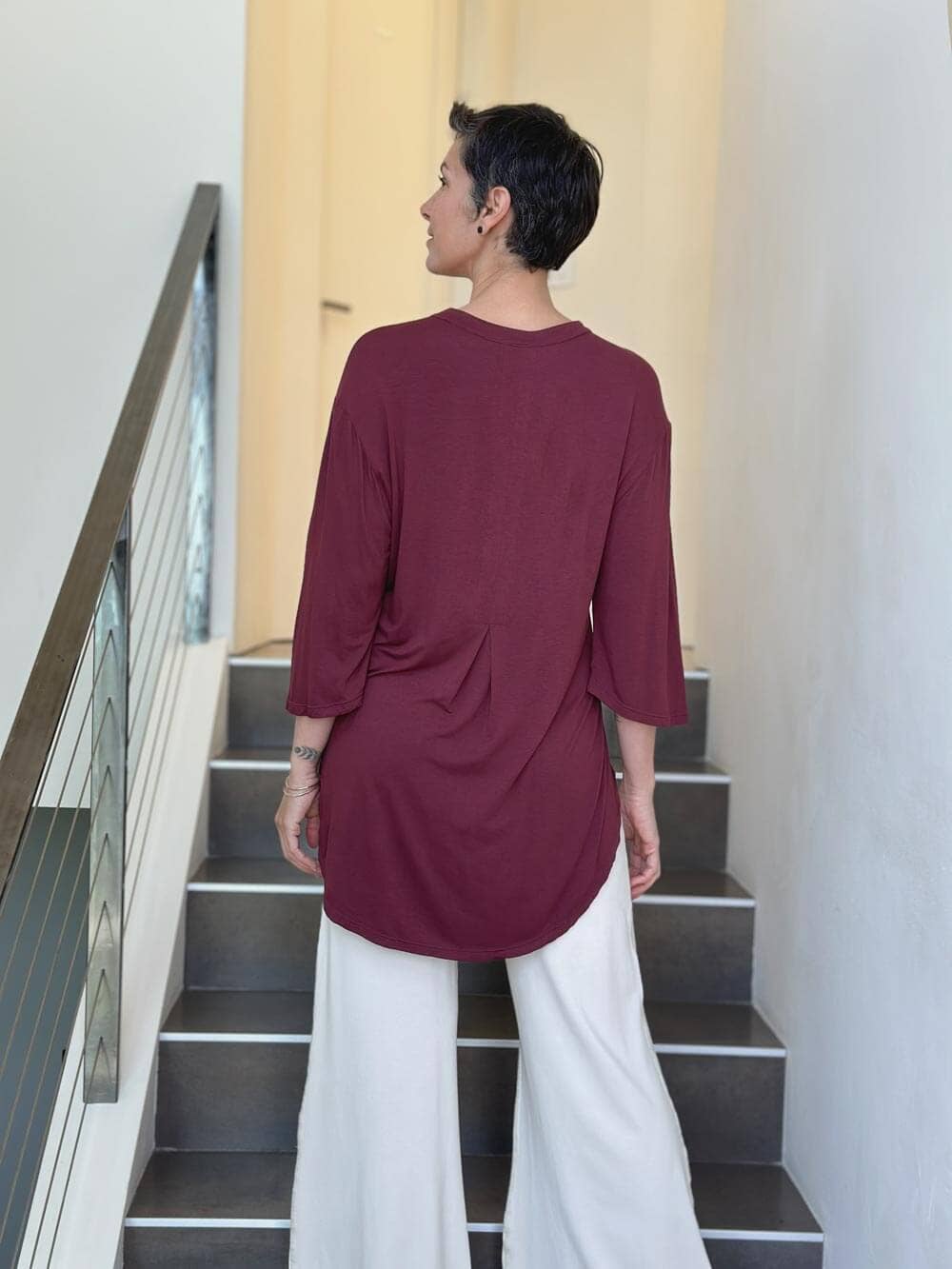 CARAUCCI - Kurta Tunic: Plum / One Size