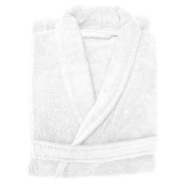 Allure Bath Fashions - Hotel Luxury Unisex Towelling Bathrobe - 100% Cotton: White / S/M