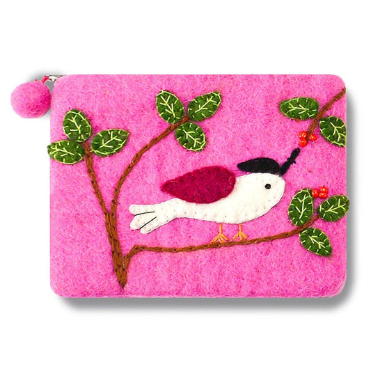 BNB Crafts Inc. - Bird on the Branch Theme Coin Purse: Hot Pink