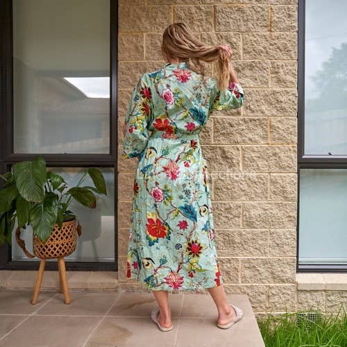 Linen Connections - Kimono Cotton Kimono Bathrobe Frida Valentines Day GiftBird