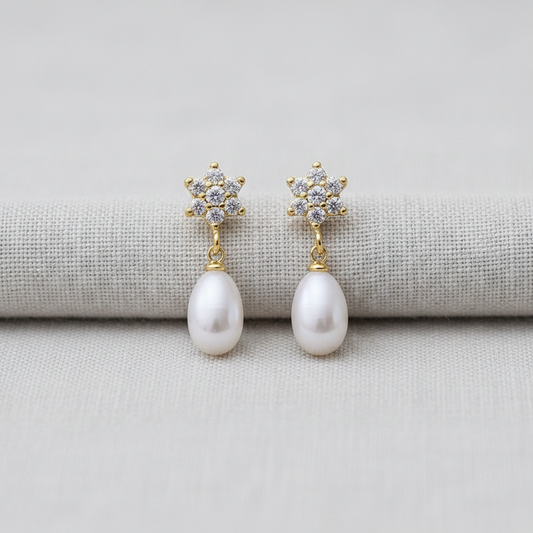 camilla dovey - Snowflake Freshwater Pearl Stud Earrings
