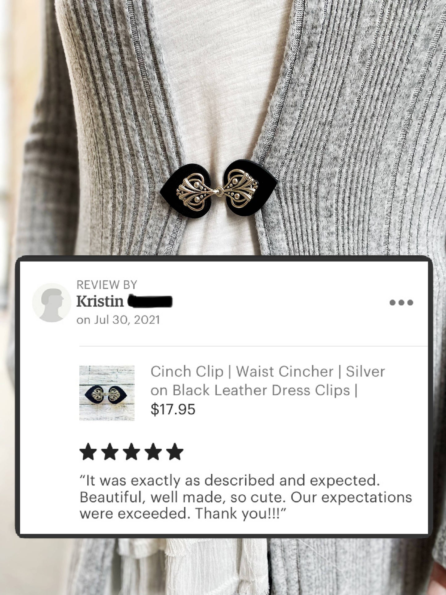 KardiKlips - Boho Cinch Clips for Clothing, Unique Vintage Clasps