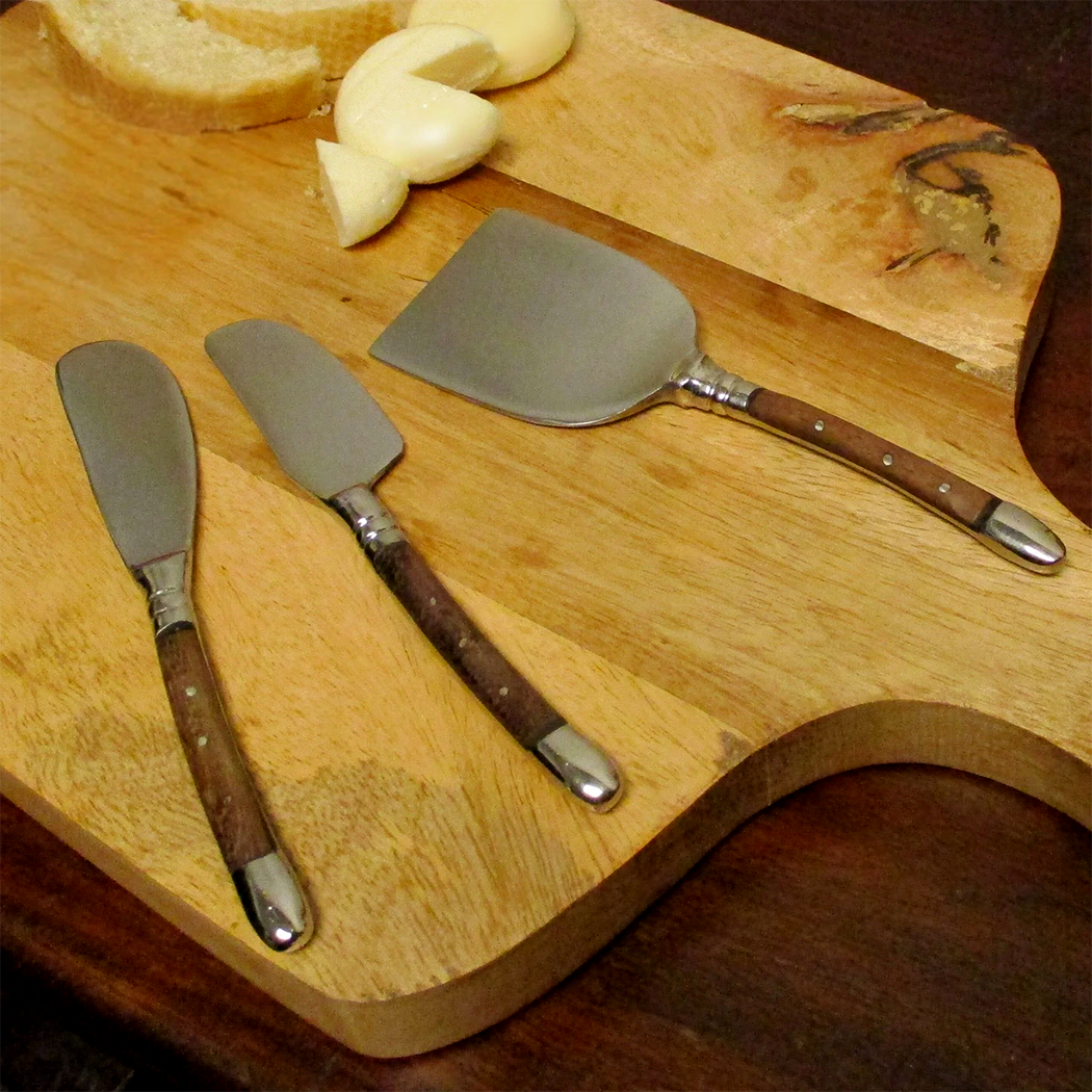 Shastra Home - Curved Wood Cheese Knife S/3