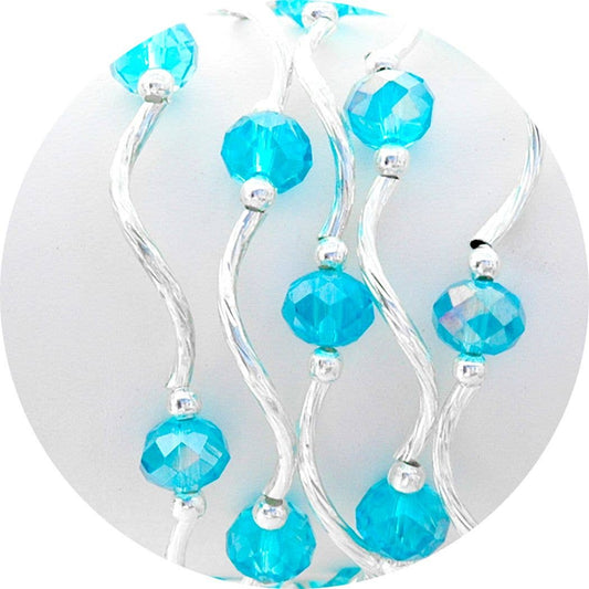 My Fun Colors - Fashion Stretch Bracelets Select from 91 Color Styles: Aqua AB