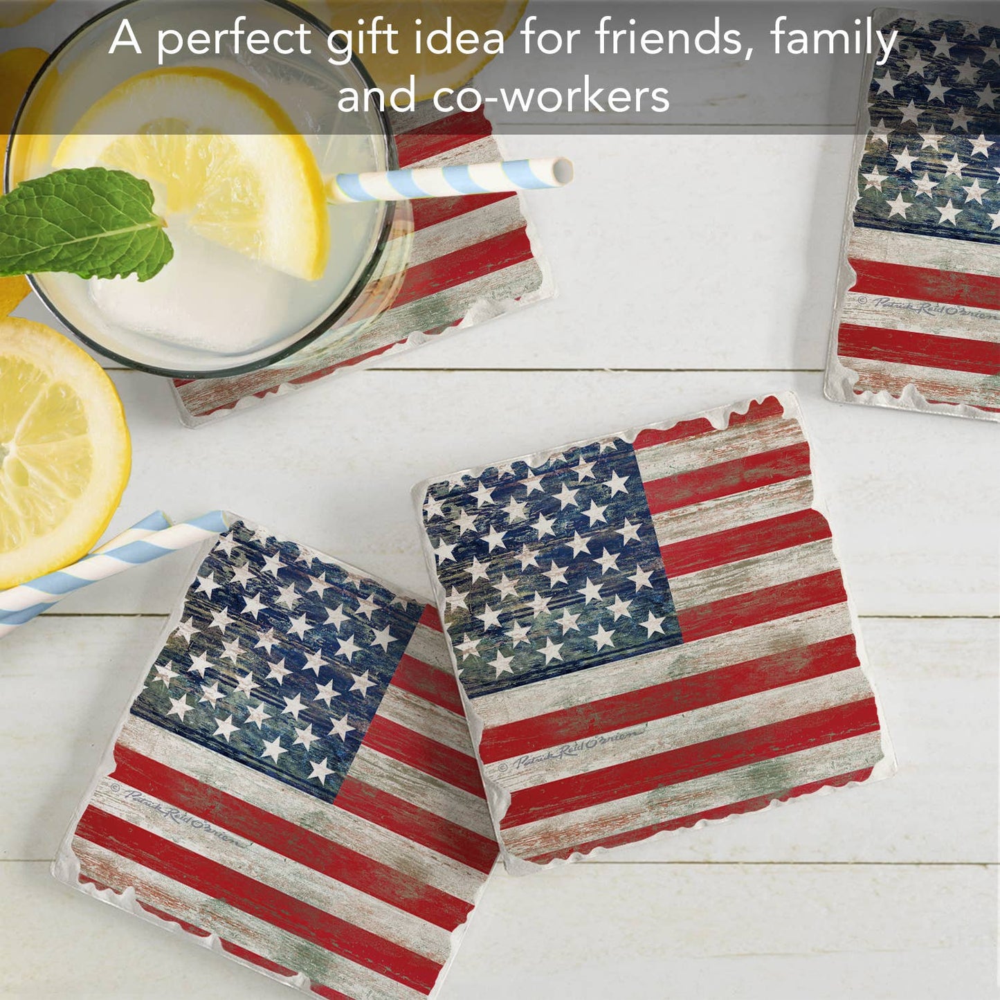 CounterArt/Highland Home/Thirstystone - Americana Absorbent Tumbled Tile Coaster 4pk