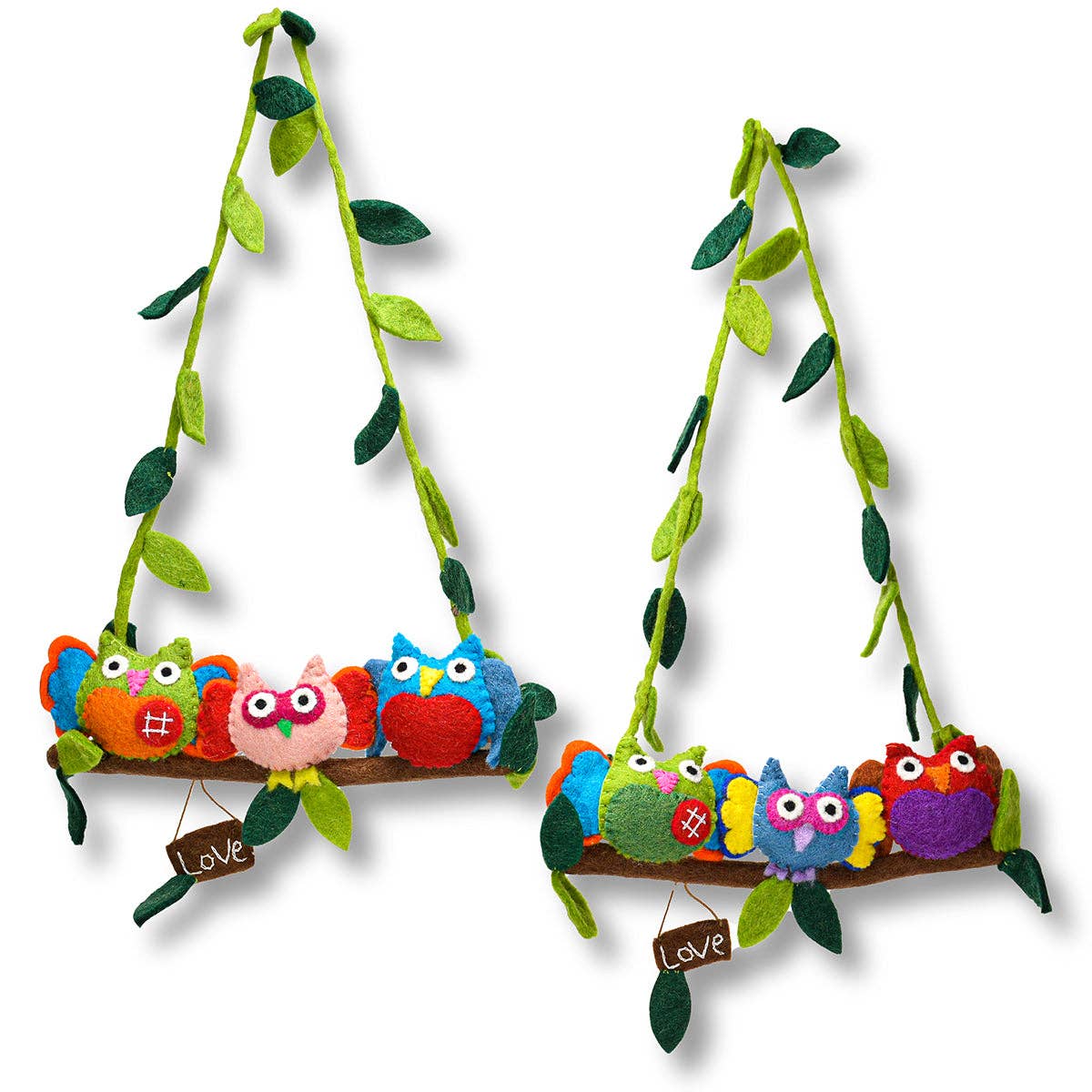 BNB Crafts Inc. - Felted Owl with Leaves Wall Hanging: Assorted colors