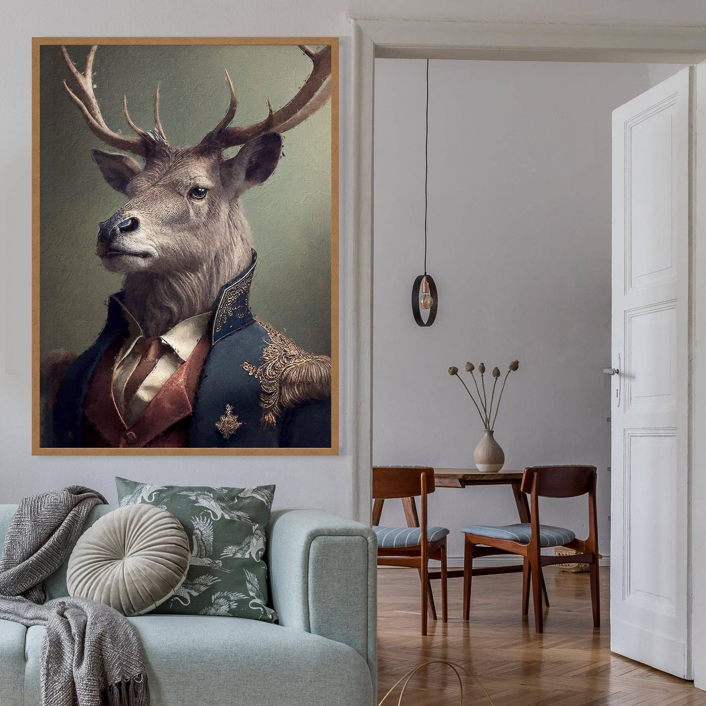 Ink & Drop - Stag Animal Head Print: 11 ¾ x 15 ¾ in | 30x40 cm / Matte