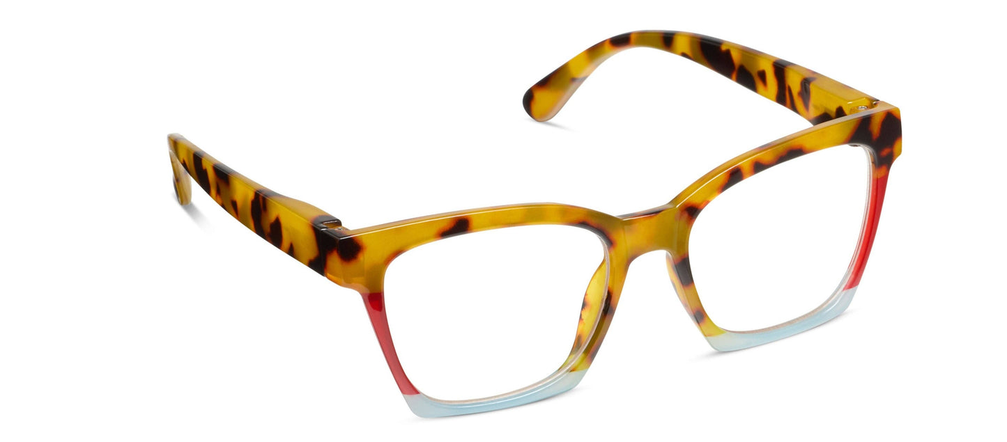Peepers - Birdie (Blue Light): Blonde Tortoise Colorblock / Reading / 2.75