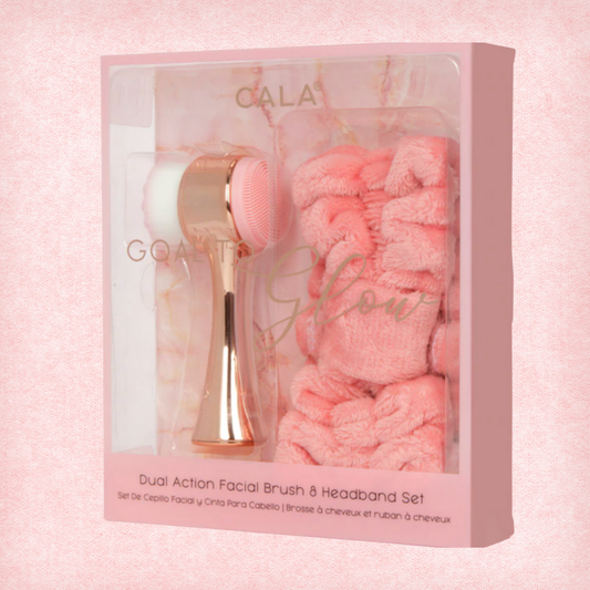 Best Beauty Group - CALA Goal to Glow Dual Action Facial Brush & Headband Set: Rose Gold
