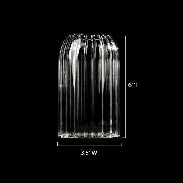 Sweet Home Deco - Stripes Clear Bud Vases, Borosilicate Light Weight Glass: 8''T