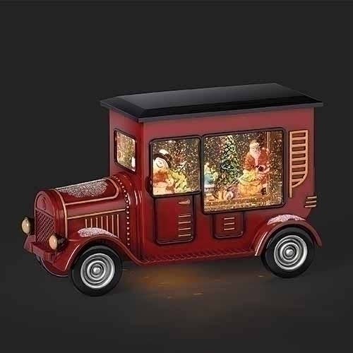 Roman - Lighted Swirl Truck with Santa & Tree; Snowman Driver