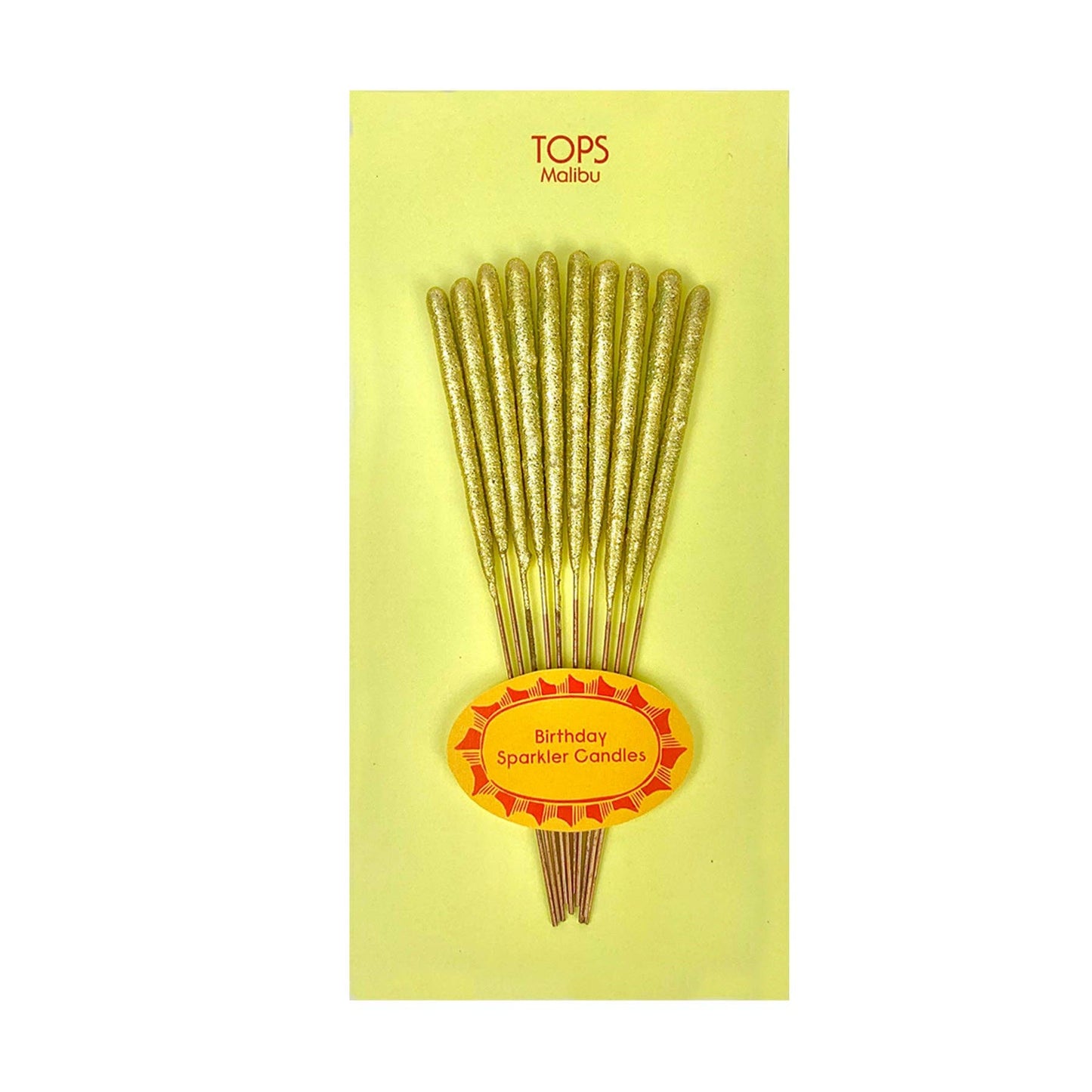 TOPS Malibu - Mini 4" Gold Sparkler Candles - Birthday - Set of 10 - Asst