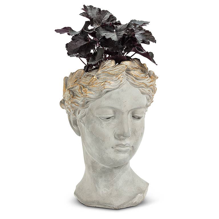 Abbott - Large Woman Head Planter-10"H