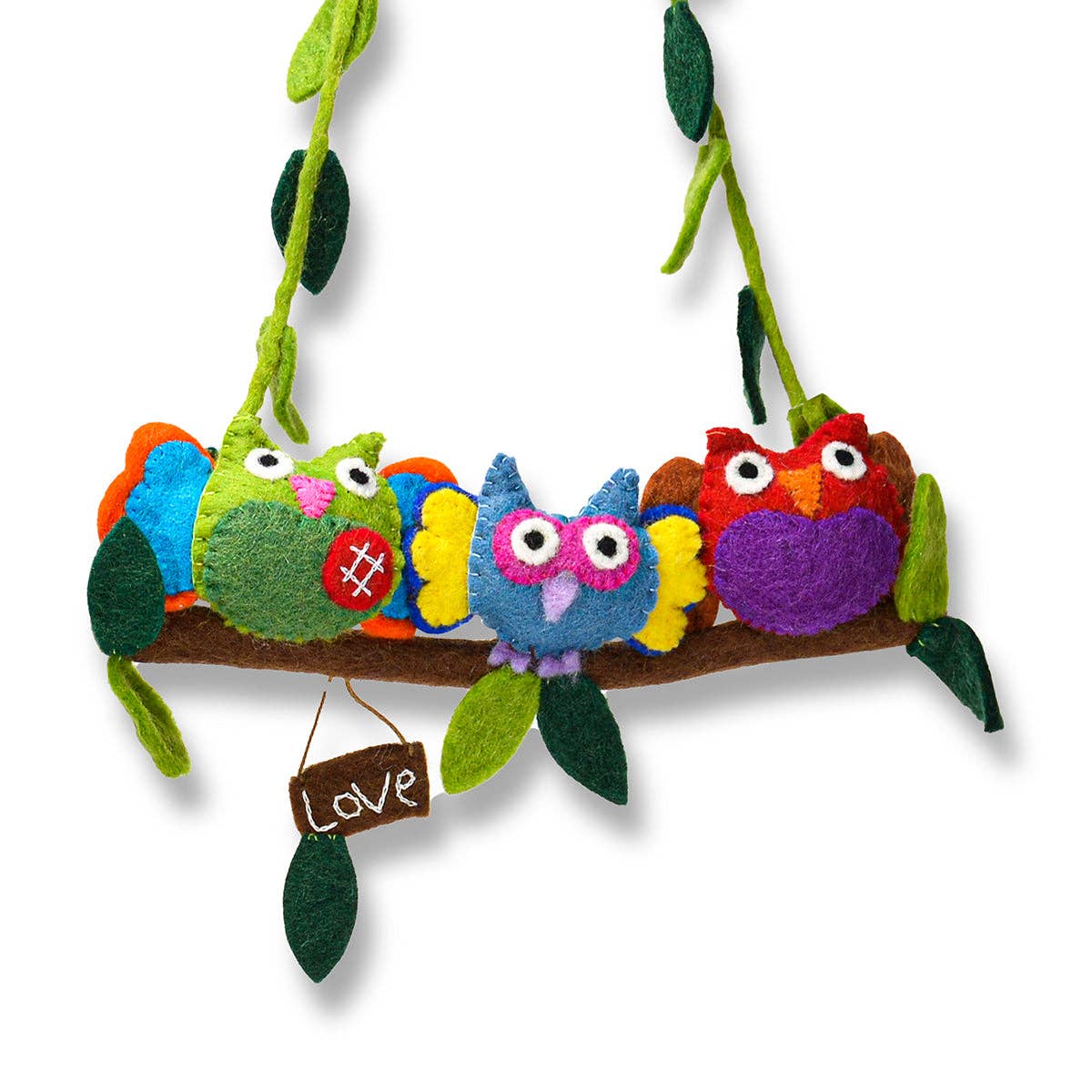 BNB Crafts Inc. - Felted Owl with Leaves Wall Hanging: Assorted colors