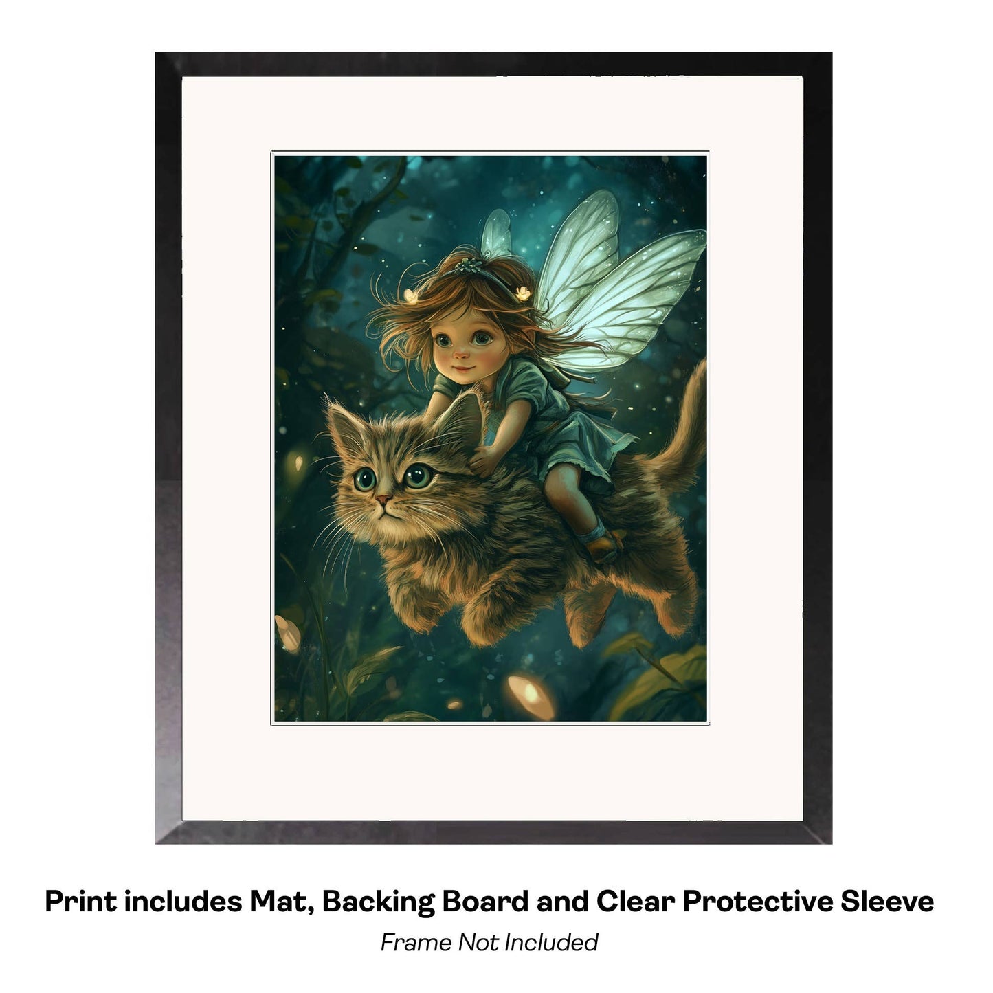 Mowbi - Baby Fairies Sleeping - Fairies Wall Art Prints – 8″x10″ Artwork for 11″x14″ Frame