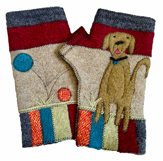 Woolflower - FG091 Fetch Wool Fingerless Gloves for Women