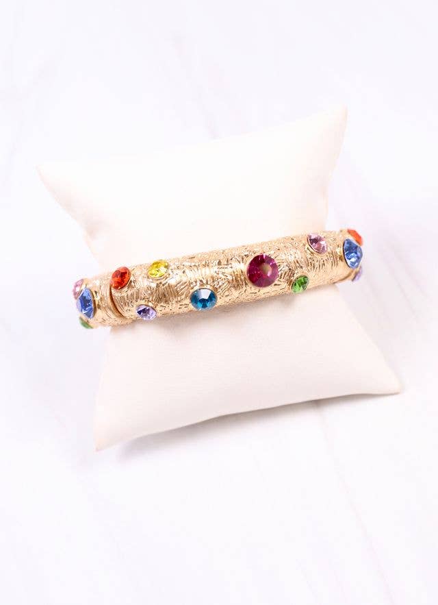 Caroline Hill - Kayne CZ Metal Stretch Bracelet MULTI: Default