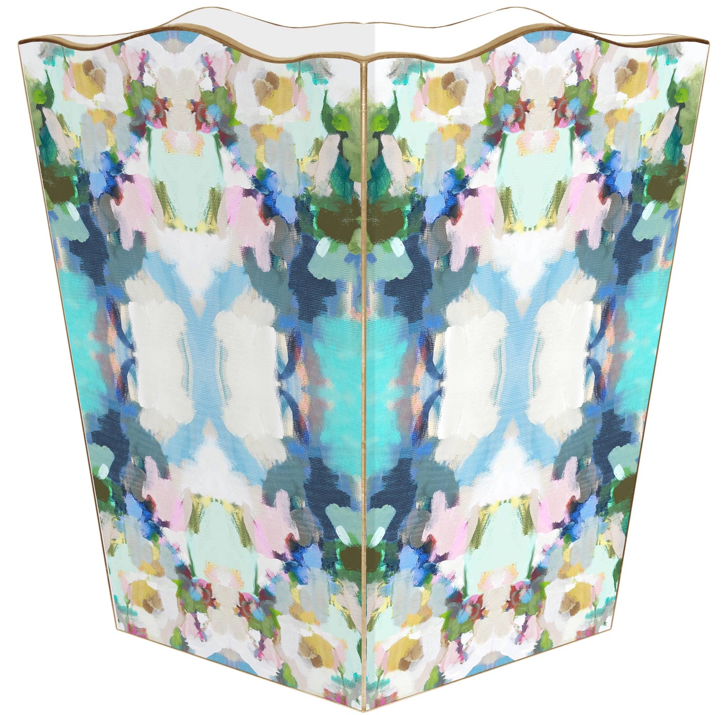 Marye-Kelley - WB475LP-Laura Park Park Avenue Wastepaper Basket: Scalloped Top
