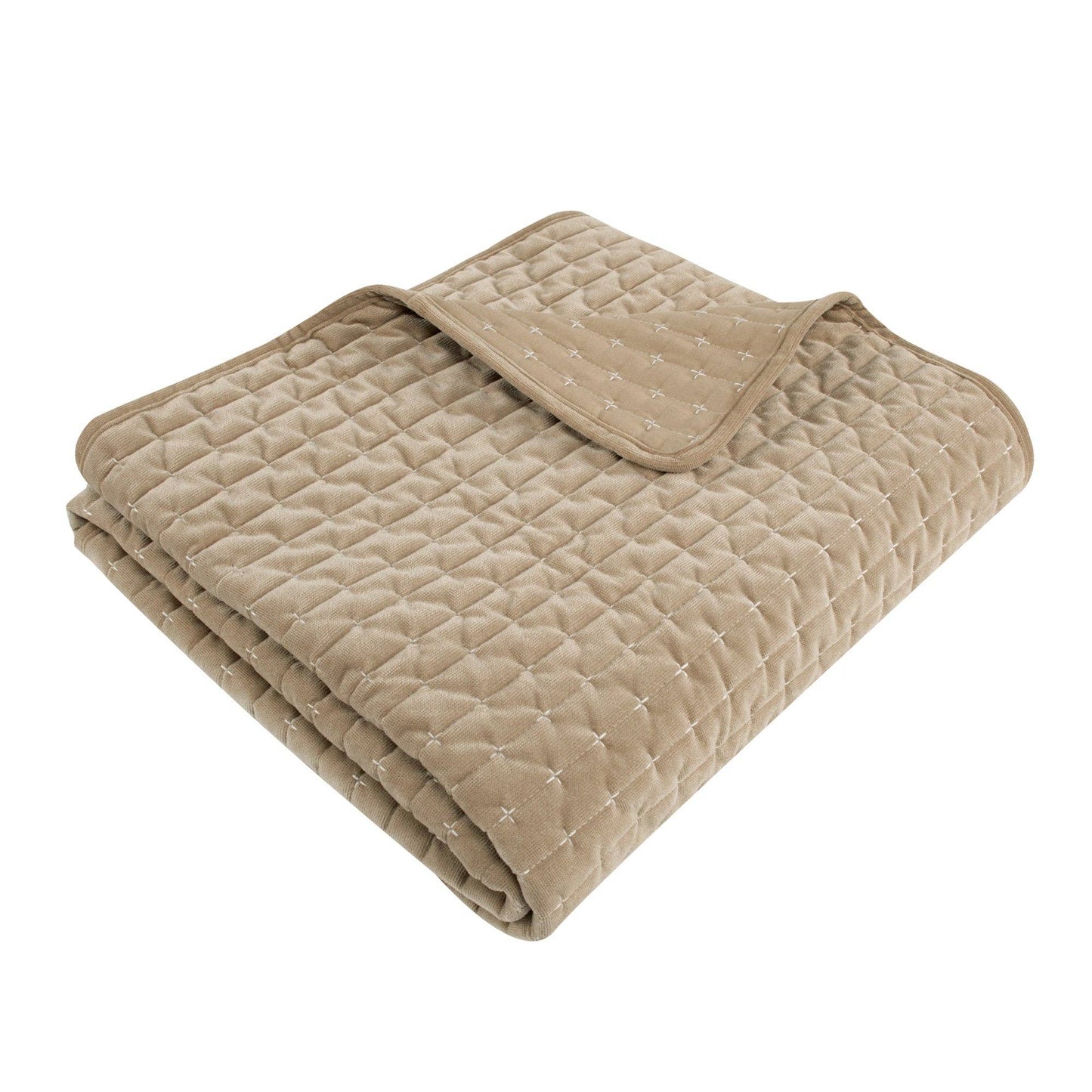 Levtex Home - Velvet Stitch Quilted Throw: Taupe