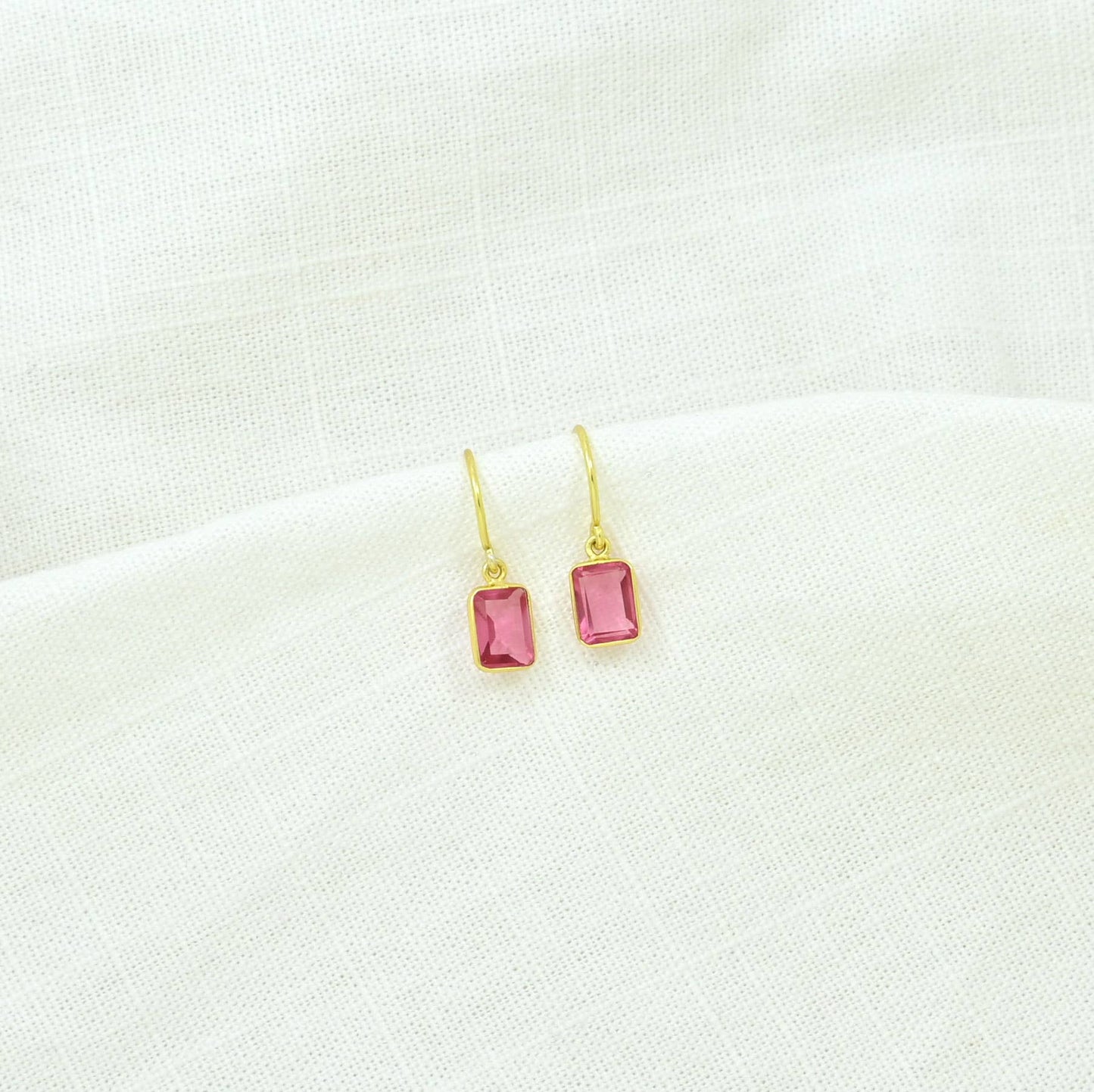 Schmuckoo Berlin - Celeste Earring Gold Silver 925 - Pink Tourmaline