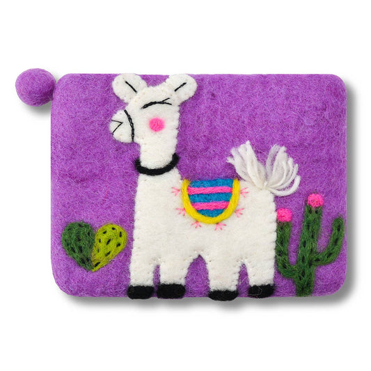 BNB Crafts Inc. - Felted Llama Coin Purse: Purple