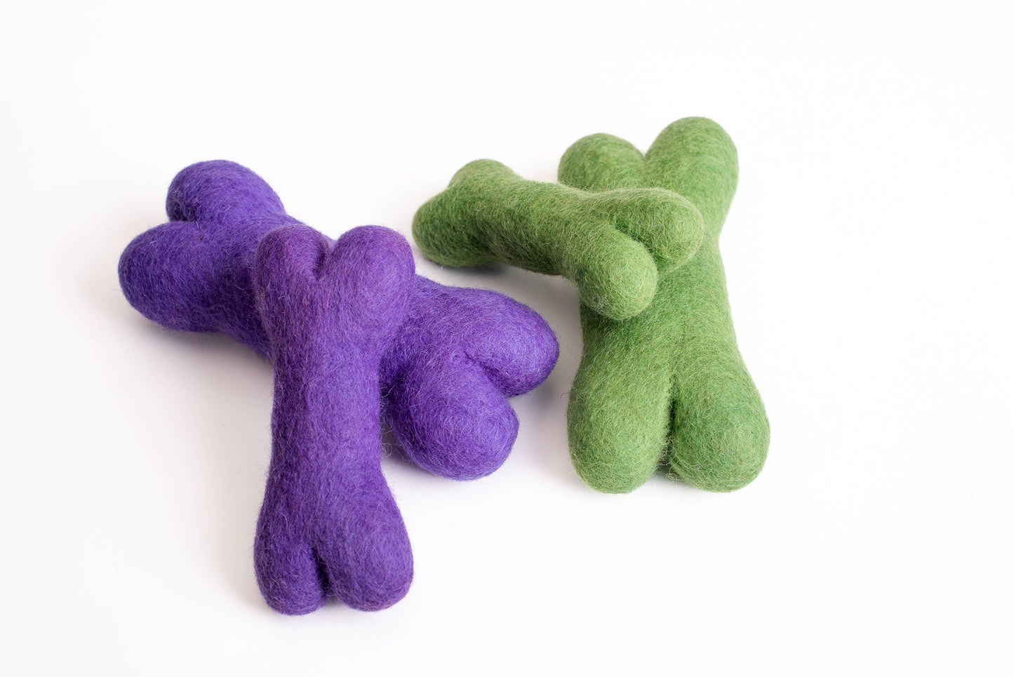 Ethical Global - Eco Wool Dog Bones/Toys: Fun Colors (Fair Trade): Orange / Large