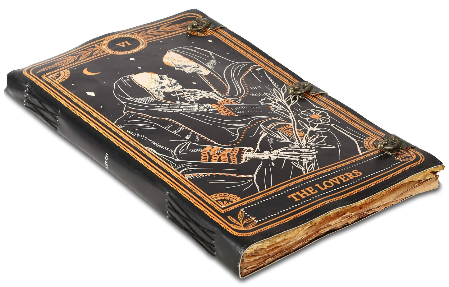Tuzech Leather - Book of Spell LeatherBound Huge Journal Grimoire Print Diary: 22 Inches / Lady Green