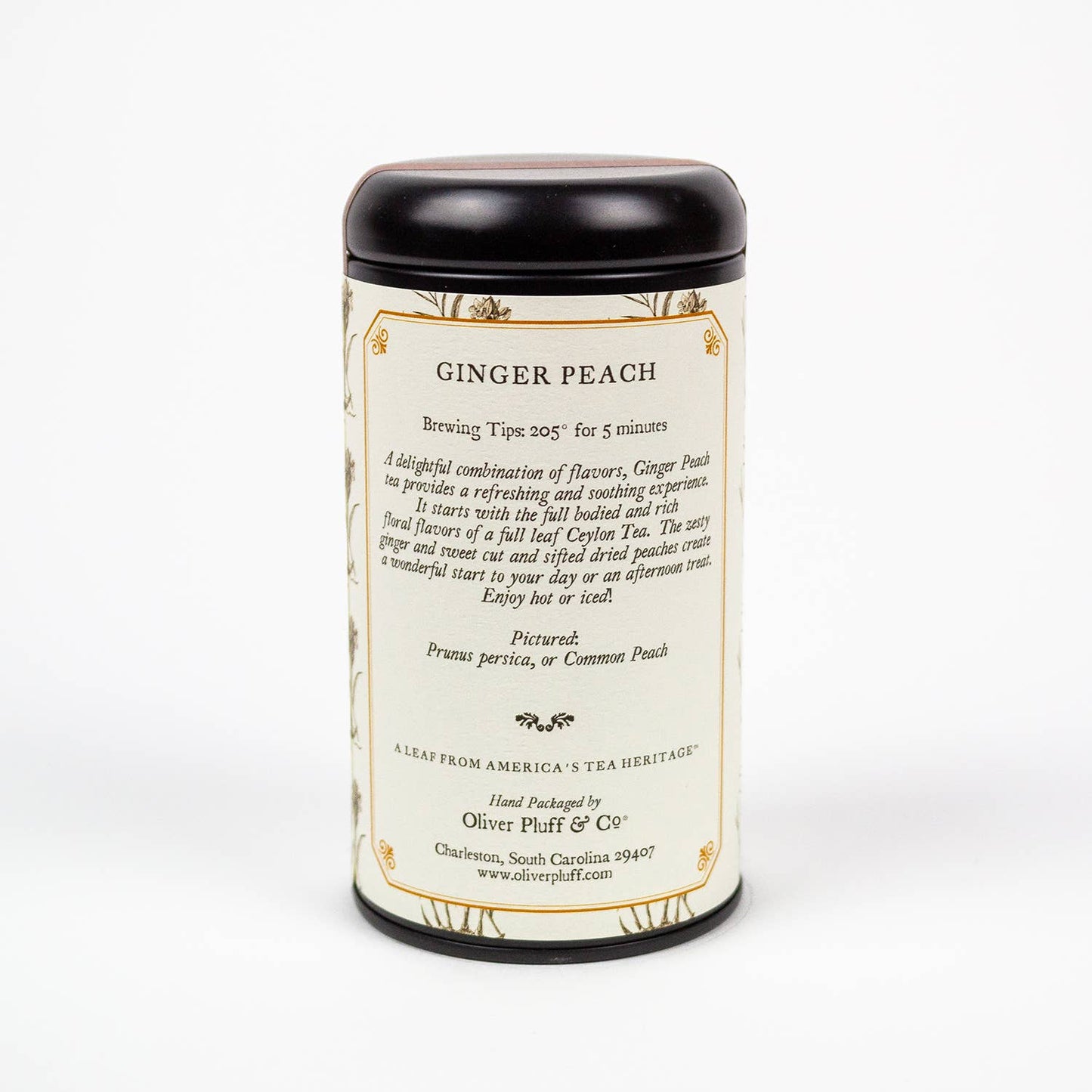 Oliver Pluff & Company - Ginger Peach Tea -- 20 Teabags in Signature Tea Tin