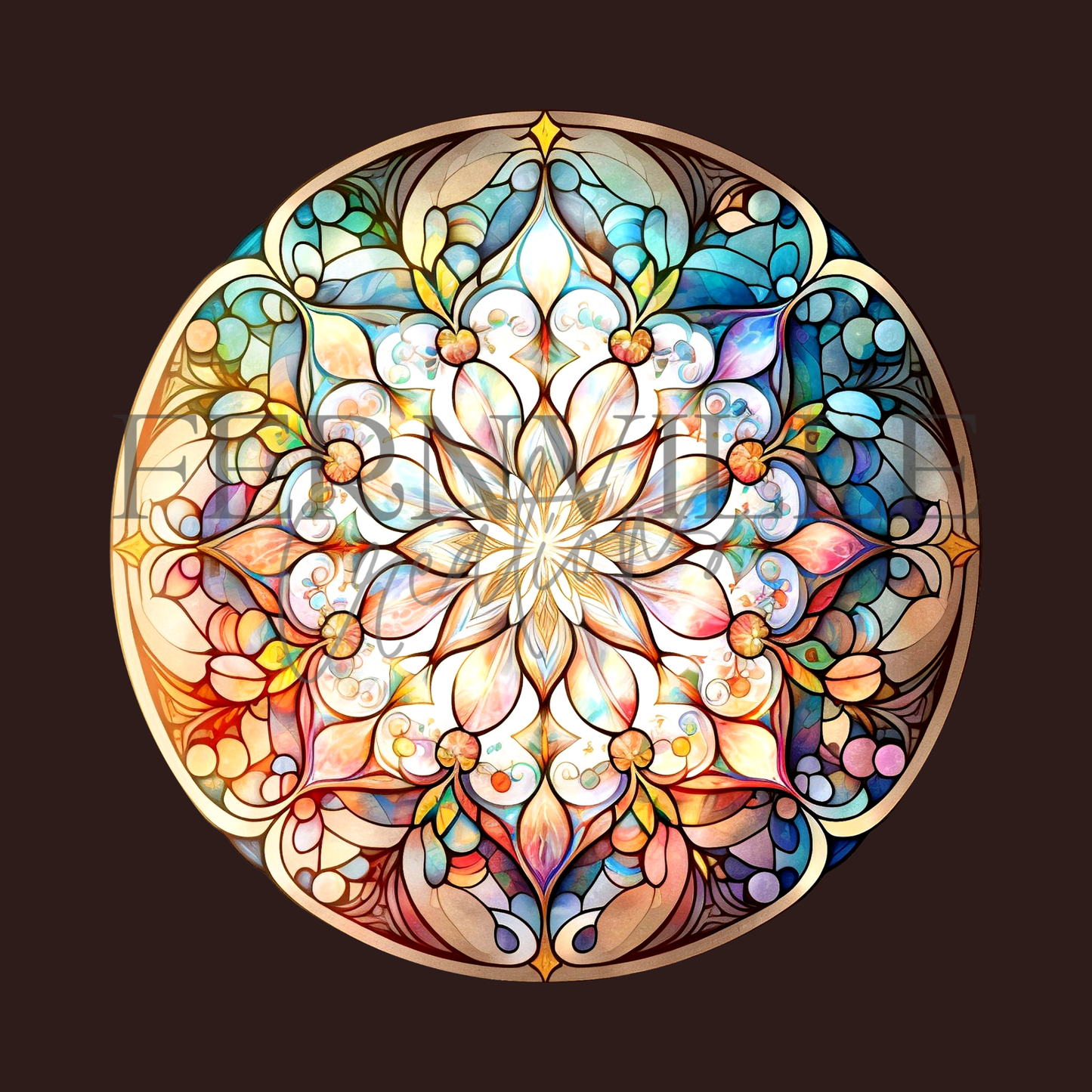 Fernville Creations - Mandala Charcuterie Board, Tempered Glass Cutting Board: 12-Inch