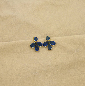 Schmuckoo Berlin - Petal Earring Gold Silver 925 - Blue Iolite