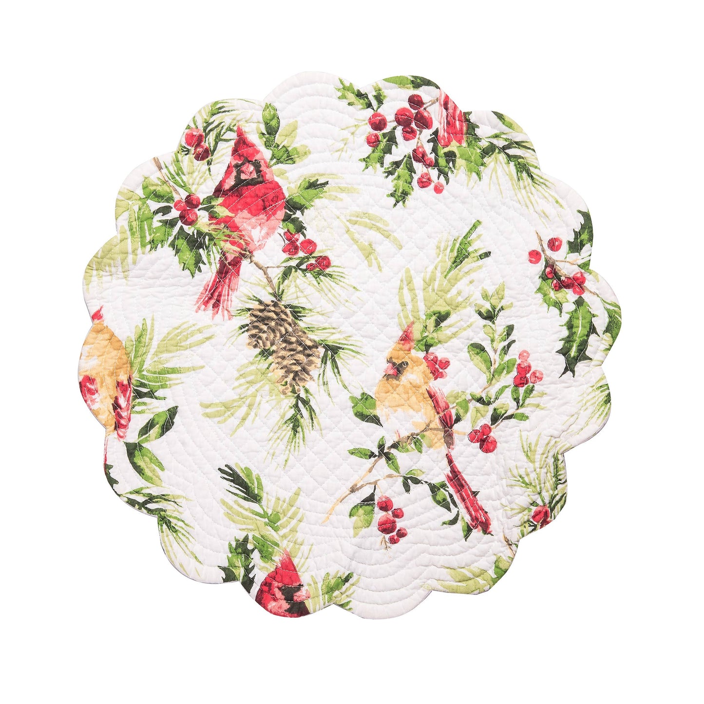 C&F Home - Christmas Ruby Cardinal Round Placemat