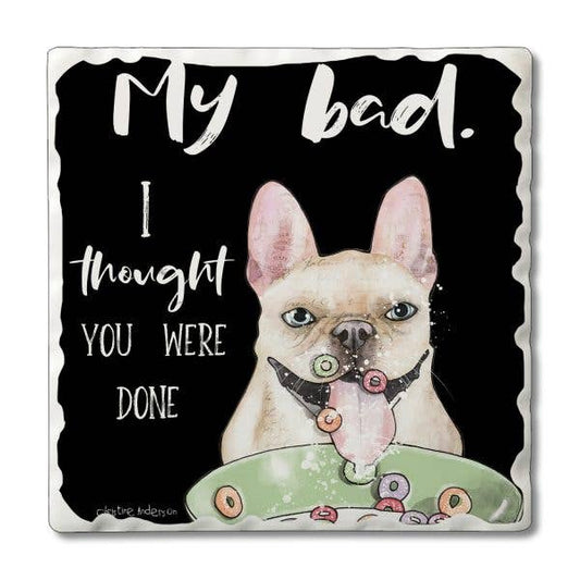 CounterArt/Highland Home/Thirstystone - My Bad Single Absorbent Stone Tumbled Tile Coaster