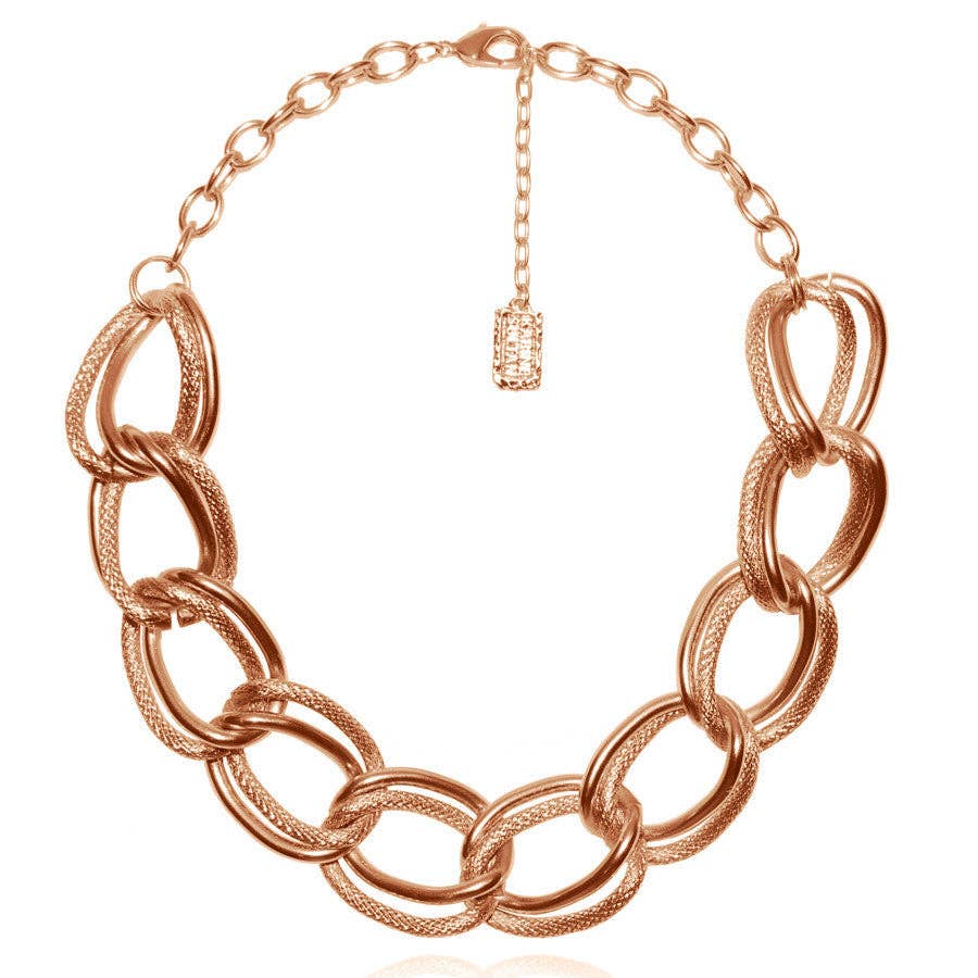 KARINE SULTAN - Oversize Link Collar Necklace in Gold or Silver - Black Friday: GOLD