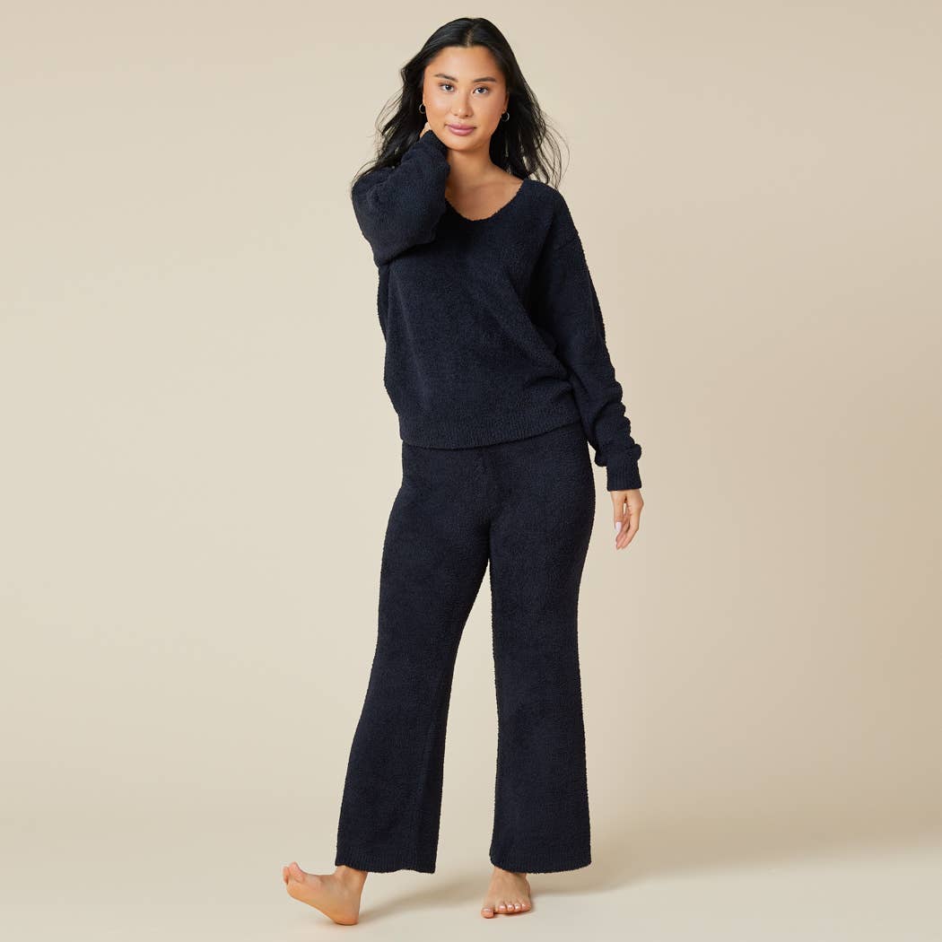Softies - Solid Marshmallow V-Neck Lounge Set: Midnight / S