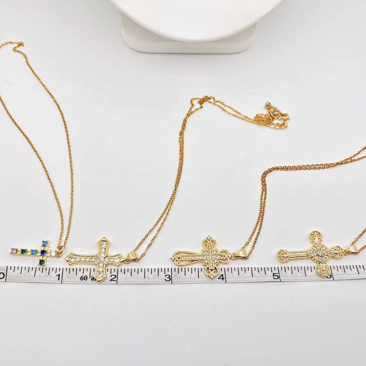 Mio Queena - Multi-Style Inlaid Cubic Zirconia Cross Pendant Necklace: 7#