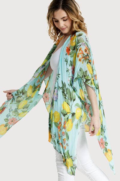 SAACHI - Citrus Garden Kimono: Aqua