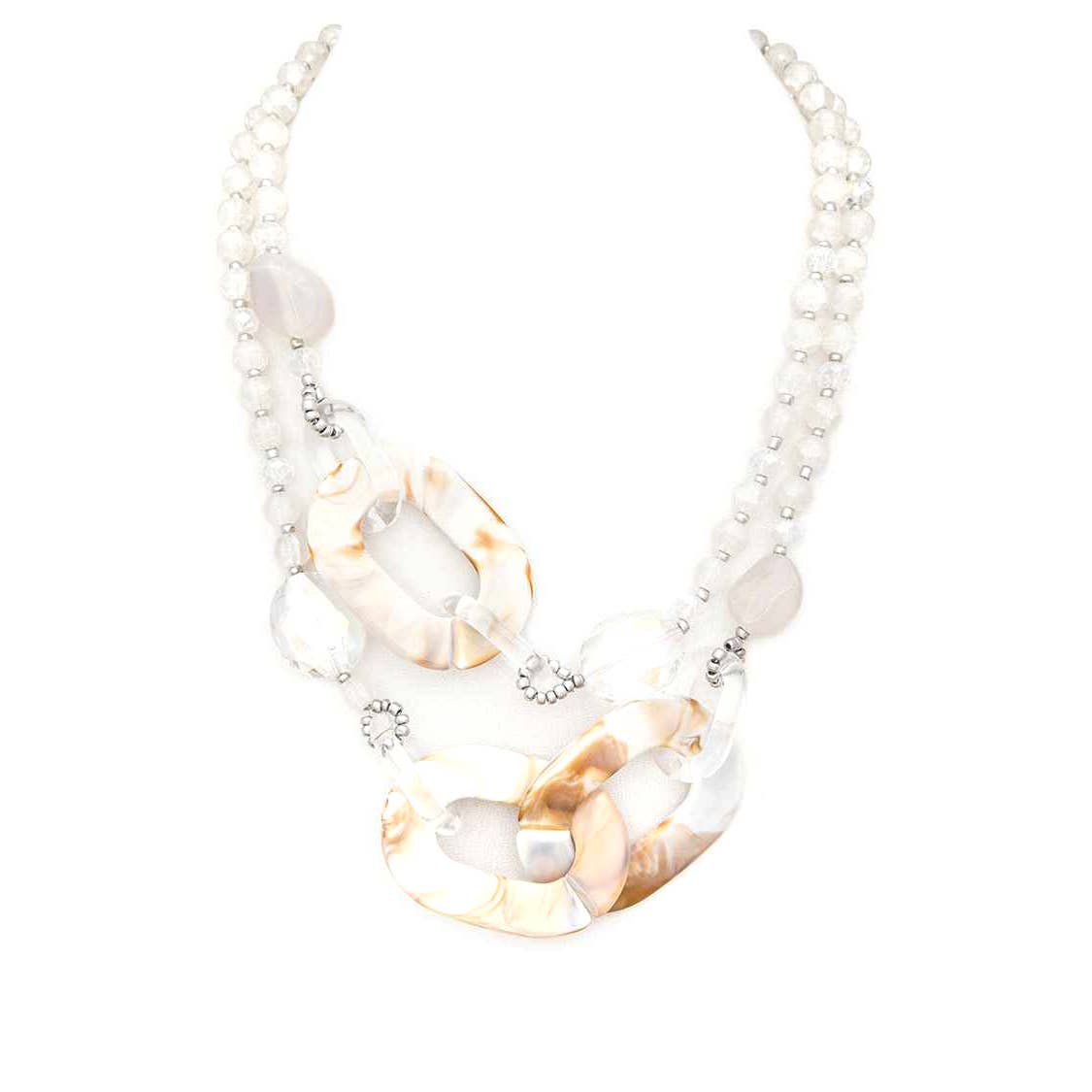 Artini Accessories - Mix Stone Layer Statement Necklace: Black