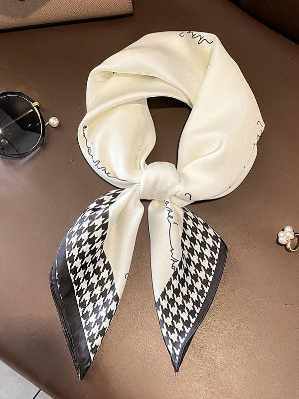 UZ Wholesale Store - Houndstooth Shawl&Scarf: WHITE / One_size