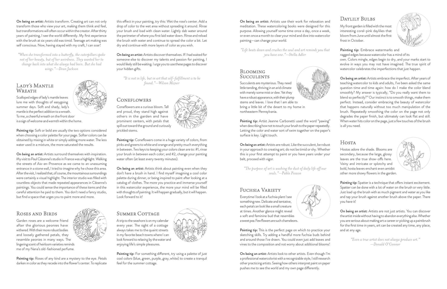 Schiffer Publishing - Kristy's Summer Cutting Garden: A Watercoloring Book