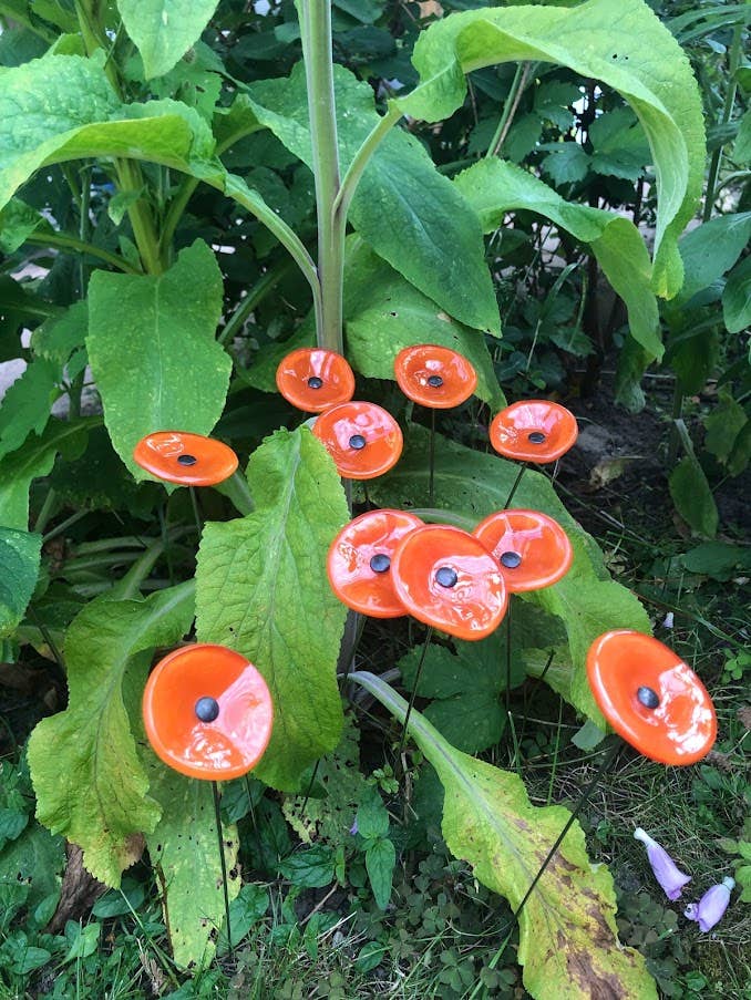 CARNEOL GLASS - Small Glass Flower For Inside In Orange