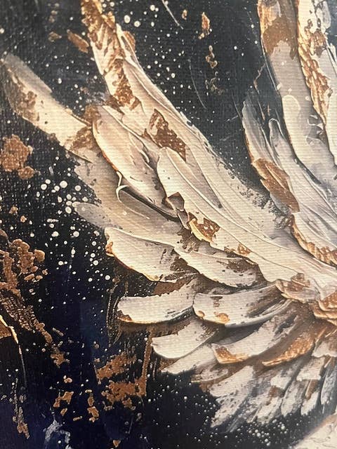 Rustic Nester - Christian home decor Canvas art print, Angel painting wall : 14x14