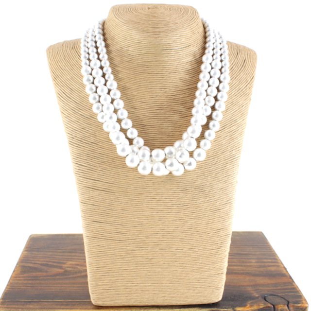 Pretty Persuasions - N23011 Three Layers Large Bead Necklace: GD